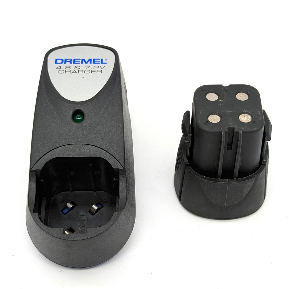 Dremel 760-01 Battery Charger and 755-01 4.8V Ni-Cd Battery Pack Set Used Good